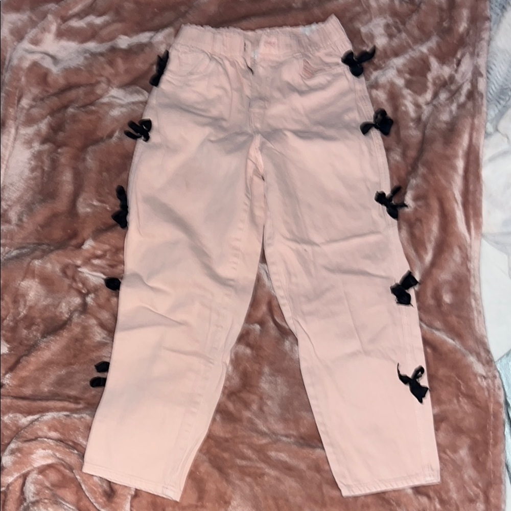 H&M Pink and Black Casual Pants with Decorative Accents, brand new, never worn